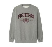 Springfield Herren Fighters Crew Neck L/S Graphic Bedrucktes Sweatshirt, grau, L