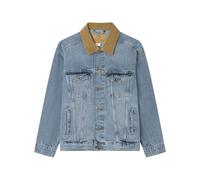 SPRINGFIELD Herren Oversize Denim Trucker with Corduroy Collar. 100% Bci Cotton Jeansjacke, Türkis, M