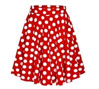 Sprinlot Damen Vintage Rock, 1950er Jahre A Linie Faltenrock, S-Größe Ausgestellt Mini Skater Rocks, Hohe Taille Midirock, Polka Dot Swing Rocks Partyrock für Fasching Halloween Karneval Party C4