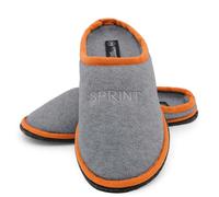 Sprint Sport Pantoffeln aus Filz, Hausschuhe Indoor rutschfeste Slippers, Puschen, Schluffen für Sie uns Ihn (Grau Orange, EU Schuhgrößensystem, Erwachsene, Numerisch, M, 40)