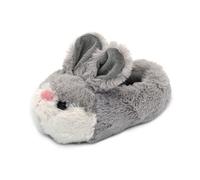 Sprint Sport Plüsch-Hausschuhe Hase, Kuschelig Warm, Doppelgrößen 30-45, Grau (32/33, EU Schuhgrößensystem, Jugendliche, Numerisch, M, 32.5)