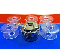 ZickZackNaehmaschine Spulenkapsel + 5 Kunststoff Spulen für W6 W 6 Nähmaschine