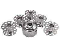 Spulenkapsel + 5 Metall Spulen für Quasatron Nähmaschine