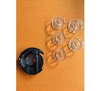 Spulenkapsel + 5 Spulen für Singer Nähmaschinen Heavy Duty 4423, 4411, 5511, 5523, 4432,