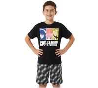 Spy x Family Pyjama Jungen 7-16 Jahre, 2-Teilig Baumwolle Kurz Schlafanzug Kinder mit Kurzarm T-Shirt, Sommer Geschenke für Kinder (13-14 Jahre, Multi Spy Family)