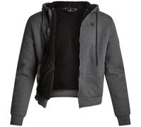 Spyder Herren-Kapuzenpullover aus Sherpa-Fell, Durchgehender Reißverschluss, leicht, weich, Sherpa-Futter, Waffelstrick-Sweatshirt-Jacke für Herren, Dunkelgrau meliert, Large