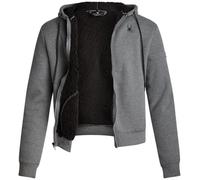 Spyder Herren-Kapuzenpullover aus Sherpa-Fell, Durchgehender Reißverschluss, leicht, weich, Sherpa-Futter, Waffelstrick-Sweatshirt-Jacke für Herren, Grau meliert, Large