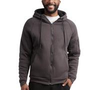 Spyder Herren-Kapuzenpullover mit durchgehendem Reißverschluss, gemütlich, Sherpa-Futter, Waffelstrick, leichte Komfortjacke für Herren (Größe S-XXL), GRAU, M
