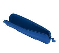 SPYMINNPOO Mini-Stifttasche aus Silikon mit Reißverschluss für Kosmetikartikel, Weiche, wasserdichte Stifttasche für Reisen, Geschäftsreisen, 7,9 X 1,9 X 1,0 Zoll (blau (klein))