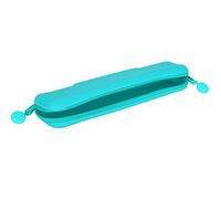 SPYMINNPOO Mini-Stifttasche aus Silikon mit Reißverschluss für Kosmetikartikel, Weiche, wasserdichte Stifttasche für Reisen, Geschäftsreisen, 7,9 X 1,9 X 1,0 Zoll (grün (klein))