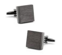 Square Brass Cufflinks for Men, Metal Wedding Cuff Links for Business Shirts & Formal Attire(Svart)