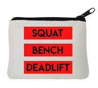 Squat Bench Deadlift Red Block Art Neopren-Münzgeldbörse, 10 x 11 cm, Weiß