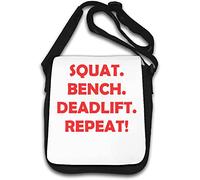 Squat Bench Deadlift Repeat Schultertasche Weiß One Size