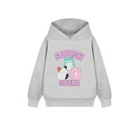 Squishmallows Grauer Kapuzenpullover für Mädchen | Squish Squad Pullover mit süßen Charakteren | Weiches Kapuzen-Sweatshirt für Kinder | Gemütliche Squishmallow-Kleidung für Mädchen und Teenager