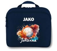 SR Teamsports Jako Kulturtasche One personalisiert Aquarell Handball Name | Marine Blau, 25x12x20 cm, Kulturbeutel, zum Aufhängen, Damen, Herren, Kinder, Jungen, Halle, Wurf, Individuell, nachhaltig