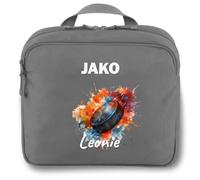 SR Teamsports Jako Kulturtasche One personalisiert Eishockey Puck Name | Grau, 25x12x20 cm, Hockeyfan, Damen, Herren, Kinder, zum Aufhängen, XL, recycelt Polyester, strapazierfähig, groß