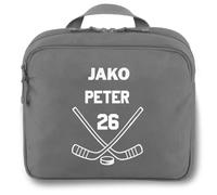 SR Teamsports Jako Kulturtasche One personalisiert Eishockeyschläger Name | Grau, 25x12x20 cm, Kulturbeutel, Eishockey, Puck, Eisstadion, Hockeyfan, zum Aufhängen, strapazierfähig