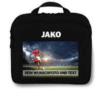 SR Teamsports Jako Kulturtasche One personalisiert Foto Text Fußballer | Schwarz, 25 x 12 x 20 cm, zum Aufhängen, Damen, Herren, Kinder, strapazierfähig, nachhaltig, recycelt Polyester