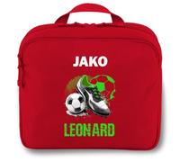 SR Teamsports Jako Kulturtasche One personalisiert Name und Fußballschuh | Rot, 25x12x20 cm, Kulturbeutel, zum Aufhängen, Fußballfan, Training, Geschenk, Kinder, strapazierfähig, nachhaltig