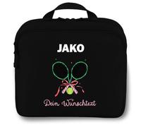 SR Teamsports Jako Kulturtasche One personalisiert Tennis Schläger Text | Schwarz, 25x12x20 cm, Damen, Herren, zum Aufhängen, groß, XL, Kinder, Jungen, Mädchen, recycelt Polyester, nachhaltig