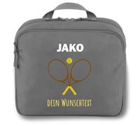 SR Teamsports Jako Kulturtasche One personalisiert Tennisschläger Text | Grau, 25x12x20 cm, Tennis, Aufschlag, Tennisplatz, Individuell, bedrucken lassen, zum Aufhängen, XL, Damen, Herren