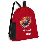 SR Teamsports JAKO Multibag One personalisiert Aquarell Puck Name | Rot, 30 x 45 cm, Sporttasche, Training, Verein, Freizeit, Schule, Geschenkidee