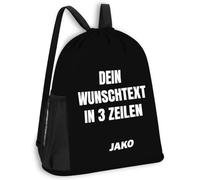 SR Teamsports JAKO Multibag One personalisiert Dein Text in 3 Zeilen | Schwarz, 30 x 45 cm, Individuell, bedrucken lassen, selber gestalten