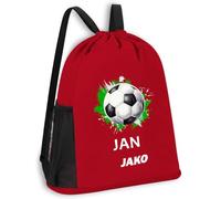 SR Teamsports JAKO Multibag One personalisiert Fußball mit Name | Rot, 30 x 45 cm, Sporttasche, Trainingstasche, Reisetasche, Vereinsbedarf, Geschenkidee