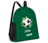 SR Teamsports JAKO Multibag One personalisiert Fußball mit Name | Sportgrün, 30 x 45 cm, Sporttasche, Trainingstasche, Reisetasche, Vereinsbedarf, Geschenkidee