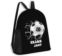SR Teamsports JAKO Multibag One personalisiert Fußball Netz Name | Schwarz, 30 x 45 cm, Trainingstasche, Vereinsbedarf, Sport, Geschenkidee
