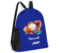 SR Teamsports JAKO Multibag One personalisiert Handball Aquarell | Royalblau, 30 x 45 cm, Rucksack, Sportrucksack, Halle, Damen, Herren, Kinder, Gymsack, Turnbeutel, sportlich, mit Schuhfach