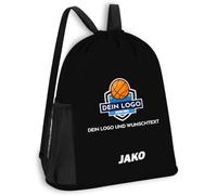 SR Teamsports JAKO Multibag One personalisiert Logo Basketball | Schwarz, 30 x 45 cm, Korb, Training, Verein, Mannschaft, Sport, Fanartikel, Geschenkidee
