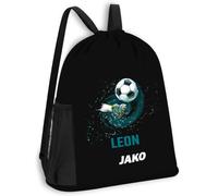 SR Teamsports JAKO Multibag One personalisiert Name Fußball Schuss | Schwarz, 30 x 45 cm, Sporttasche, Trainingstasche, Tragetasche, Reisetasche