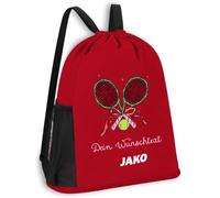 SR Teamsports JAKO Multibag One personalisiert Schleife Tennis | Rot, 30 x 45 cm, Sporttasche, Turnbeutel, Trainingstasche, Vereinsbedarf, Geschenkidee