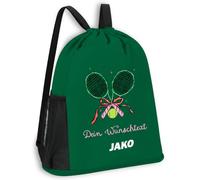 SR Teamsports JAKO Multibag One personalisiert Schleife Tennis | Sportgrün, 30 x 45 cm, Sporttasche, Turnbeutel, Trainingstasche, Vereinsbedarf, Geschenkidee