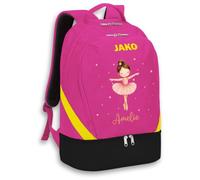 SR Teamsports JAKO Rucksack Iconic - Ballett - Ballerina rosa mit Name - personalisiertes Geschenk für Tänzer Mädchen Tanzen - 32 l - Pink/Schwarz/Neongelb