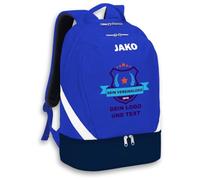 SR Teamsports JAKO Rucksack Iconic - Foto Bild - Dein Vereinslogo selber gestalten - mit Verein Logo und Text bedrucken - 32 l - Royal Blau/Marine
