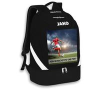 SR Teamsports JAKO Rucksack Iconic - Foto - Dein Wunschfoto und Text - personalisiert mit eigenem Bild bedrucken - 32 l - Schwarz