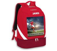 SR Teamsports JAKO Rucksack Iconic - Foto - Dein Wunschfoto und Text - personalisiert mit eigenem Bild bedrucken - 32 l - Rot/Weinrot