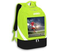 SR Teamsports JAKO Rucksack Iconic - Foto - Dein Wunschfoto und Text - personalisiert mit eigenem Bild bedrucken - 32 l - Neongrün/Schwarz