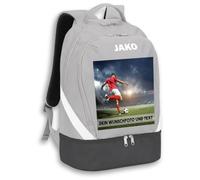 SR Teamsports JAKO Rucksack Iconic - Foto - Dein Wunschfoto und Text - personalisiert mit eigenem Bild bedrucken - 32 l - Soft Grey/Anthrazit light