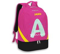 SR Teamsports JAKO Rucksack Iconic - Initialen - Aquarell Alphabet mit Name in Grün - personalisiert Buchstaben Deko Geschenk - 32 l - Pink/Schwarz/Neongelb