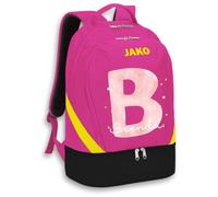 SR Teamsports JAKO Rucksack Iconic - Initialen - Aquarell Alphabet mit Name in Rosa - personalisierte Deko Geschenk Buchstabe - 32 l - Pink/Schwarz/Neongelb