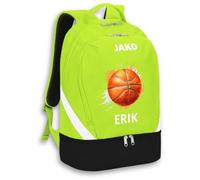 SR Teamsports JAKO Rucksack Iconic - Sportarten - Basketball mit Name - personalisiertes Zubehör Training Equipment - 32 l - Neongrün/Schwarz
