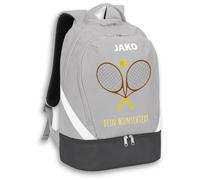 SR Teamsports JAKO Rucksack Iconic - Tennis Schläger mit Wunschtext - Equipment personalisierte Geschenke Zubehör - 32 l - Soft Grey/Anthrazit light