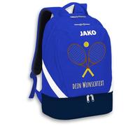 SR Teamsports JAKO Rucksack Iconic - Tennis Schläger mit Wunschtext - Equipment personalisierte Geschenke Zubehör - 32 l - Royal Blau/Marine