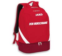 SR Teamsports JAKO Rucksack Iconic - Wunschtext - Dein Wunschname - mit eigenem Name Text personalisiert - 32 l - Rot/Weinrot
