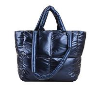 srdmuph Puffy Tote Bag Gepolsterte Puffy Tote Gitter Handtaschen für Frauen Große Puffer Tote Bag Schultertasche Puffer Luxus Taschen, Blau