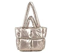 srdmuph Puffy Tote Bag Padded Puffy Tote Lattice Handtaschen Große Puffer Tote Bag für Frauen Schultertasche Puffer Luxus Taschen, Champagner, Large
