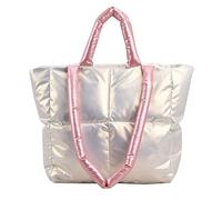 srdmuph Puffy Tragetasche, gepolsterte Puffy-Tragetasche, Gitter-Handtaschen für Damen, große Puffer-Tragetasche, Schultertasche, Puffer Luxus-Taschen, Weiss/opulenter Garten, Large